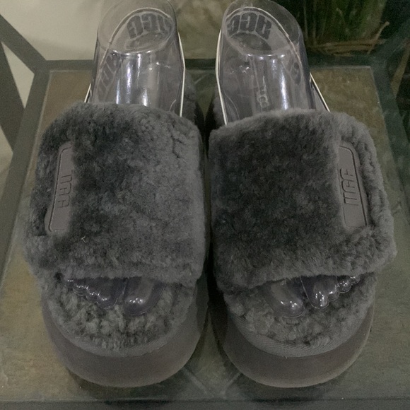 UGG Disco Slides in Dark Gray - Picture 3 of 14